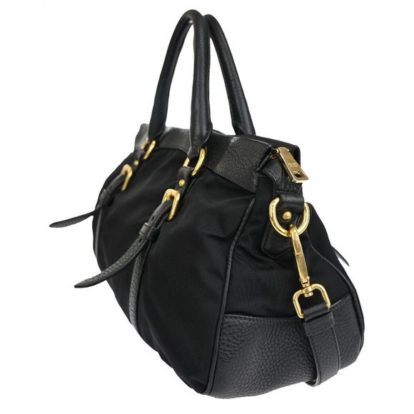 PRADA Logo Tessuto 2Way Shoulder Hand Bag Nylon Leather Black Nero 72YD575 - Picture 16 of 16